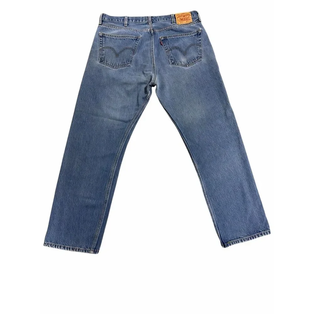 Levi’s 501 XX Mens Jeans 40X34 Blue Button Fly Made In Dominican Republic